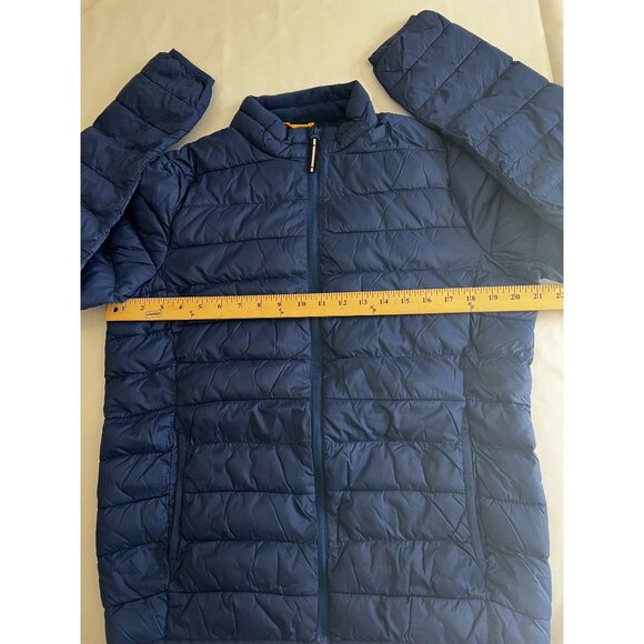 Old Navy Mens Puffer Jacket Small Blue Polyester Full Zip Quilted Lightweight - Picture 7 of 12